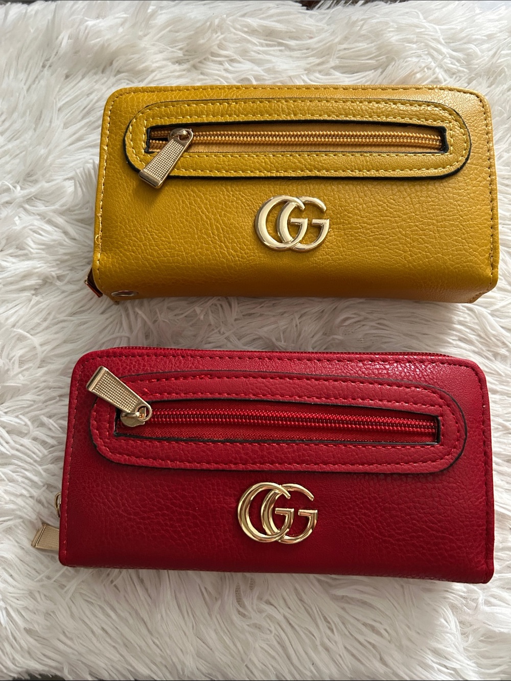 Bundle GG Logo Women's Wallet - Red / Mustard Leather